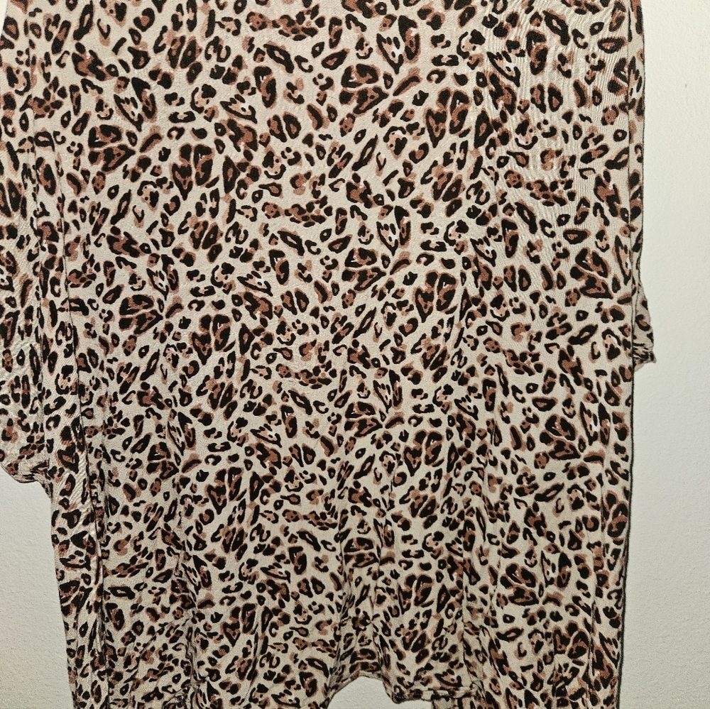 L.I.F.E. Love Is For Eternity Womans Sheer Cheetah Print Short Sleeve Size Xl - Picture 12 of 12